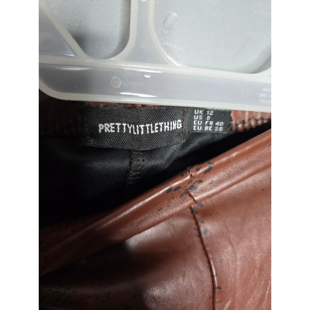 Prettylittlething Brown Faux Leather Python Print… - image 4